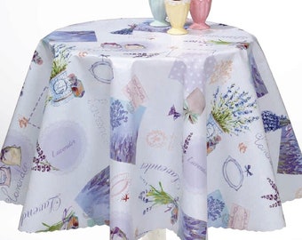 Tafelzeil tafelkleed 140cm - LORGUES Lavendel (rond/ovaal/rechthoekig)