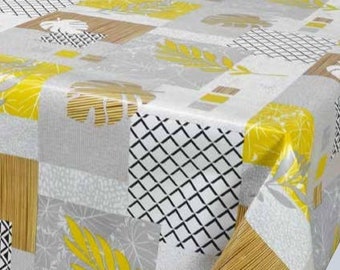 Nappe en toile cirée 160cm - GEFI Jaune (Ronde/Ovale/Rectangulaire)