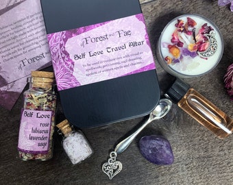 Self Love Travel Altar | Ritual Kit | Witchcraft Kit | Pocket Altar | Manifestation | Witch Herb Set | Wiccan Kit | Herb Witch | Witchy Gift