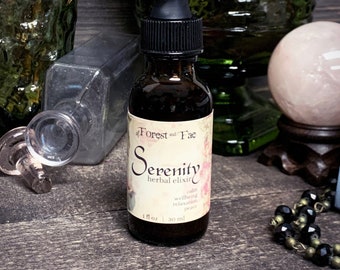 Serenity - Calming Elixir | Herbal Tincture | Energy Work | Earth Magick | Herbal Infusion | Tincture | Herb Magick | Green Witch | Peaceful