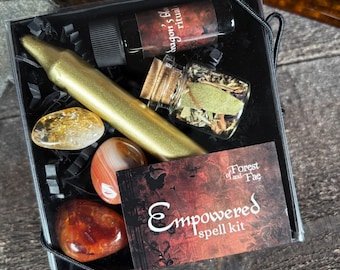 Kit de hechizos empoderadores / Caja ritual de confianza para el poder y la fuerza personal / Brujería para el coraje, la confianza en uno mismo, la creatividad y la visibilidad