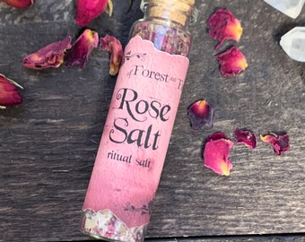 Rose Ritual Salt | Enchanted Salt | Pink Cleansing Salt | Circle Casting | Spellcrafting | Witchcraft | Witchy Altar Tools | Witch Salt