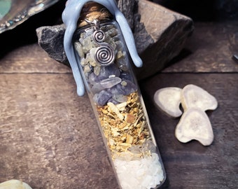 The Cailleach Spell Jar, Winter Witch, Wise Woman Crone Witch Bottle, Witch Jar, Maiden Mother Crone, Baba Yaga, Handmade, Stocking Stuffer