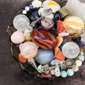 Witchy Crystal Confetti Scoop | Crystal Confetti | Crystal Scoop | Witchcraft Crystals | Goblincore | Cleromancy | Stocking Stuffer Gift