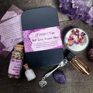 Self Love Travel Altar | Ritual Kit | Witchcraft Kit | Pocket Altar | Manifestation | Witch Herb Set | Wiccan Kit | Herb Witch | Witchy Gift