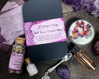 Self Love Travel Altar | Ritual Kit | Witchcraft Kit | Pocket Altar | Manifestation | Witch Herb Set | Wiccan Kit | Herb Witch | Witchy Gift