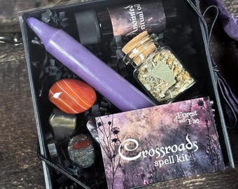 Crossroads Ritual Box | Spell Kit for Decision Making, Clarity & Spiritual Redirection | Liminal Space Witchcraft Box | New Beginnings Spell