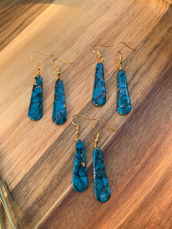 Dark turquoise deals earrings