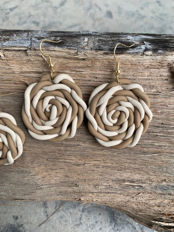 Woven outlet clay earrings