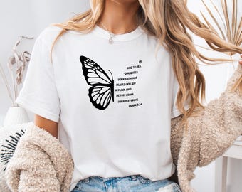 Butterfly Bible Verse PNG: Christian T-Shirt Design (Digital Download