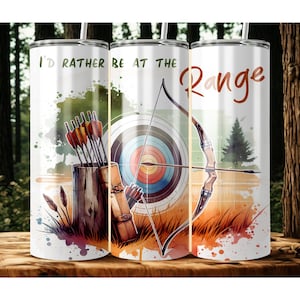 Bogenschießen Tumbler Sublimations Design: Pfeil und Bogen Aquarell (20oz Skinny Tumbler)(Digitaler Download)