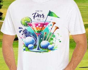 Grappig PNG-ontwerp van een golftee: Golfhumor in aquarel met margarita-thema (digitale download)