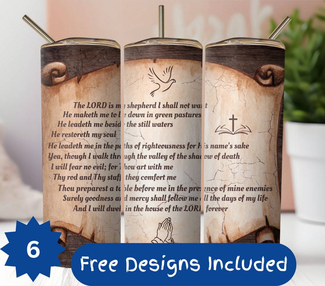 Religious Tumbler Wrap With Bible Quote PNG for 20oz Skinny Tumbler ...