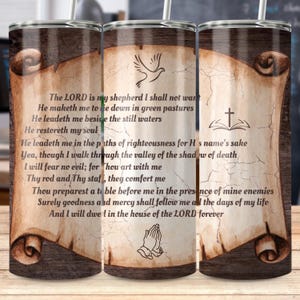 The Lord Is My Shepherd PNG, Bible Verse PNG, Religious Scripture Tumbler 20oz, Jesus Sublimation, Christian Art Download, Commercial Use