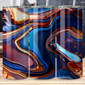 Teal and Gold Agate Tumbler Wrap: Seamless 20oz Skinny Tumbler (Digital Download)