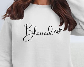BLESSED Christian T-Shirt Text Design PNG, Religious Text Digital Download