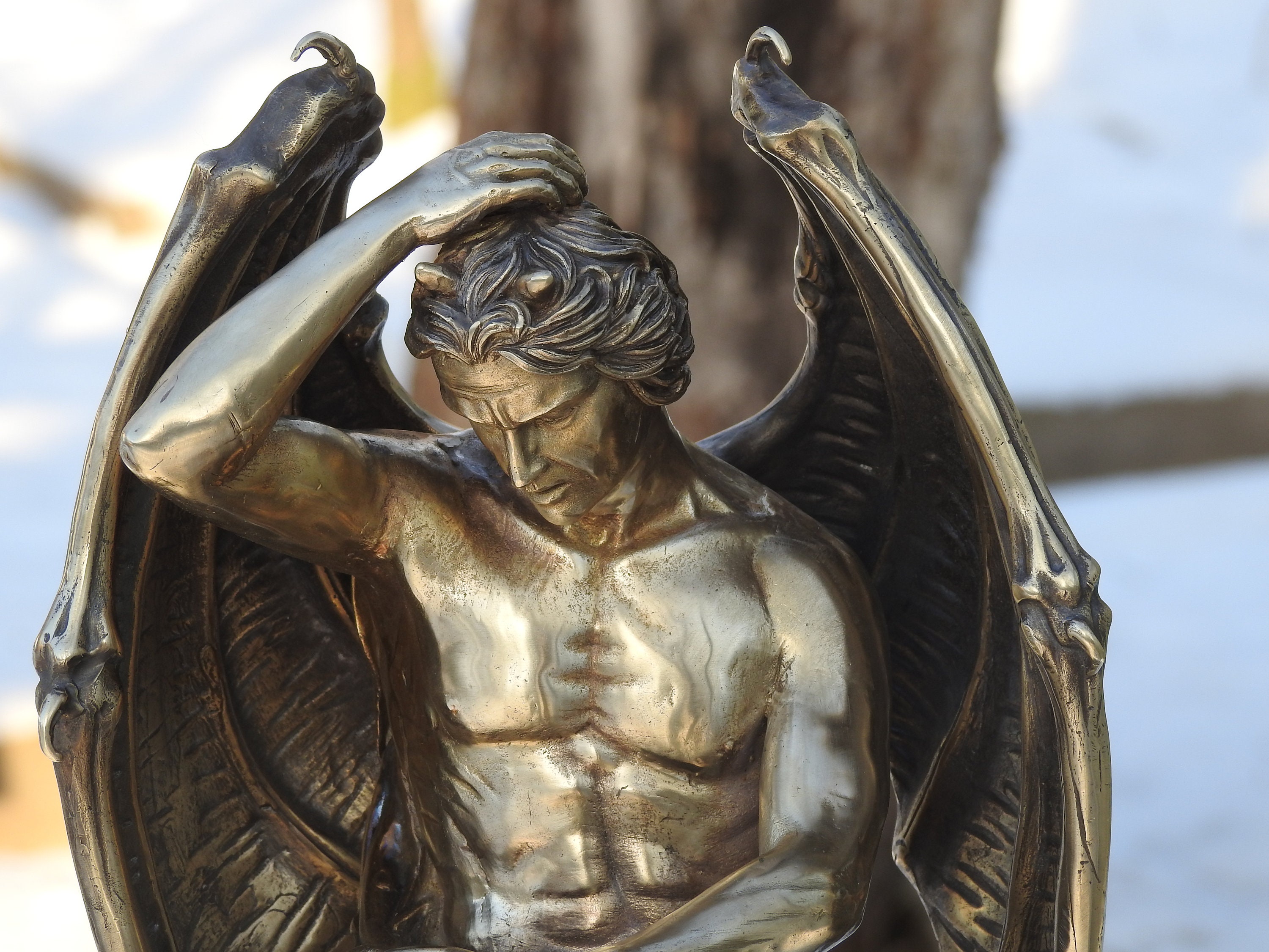 Sculpture of Lucifer in bronze by Guillaume Geefs. Version of Etsy