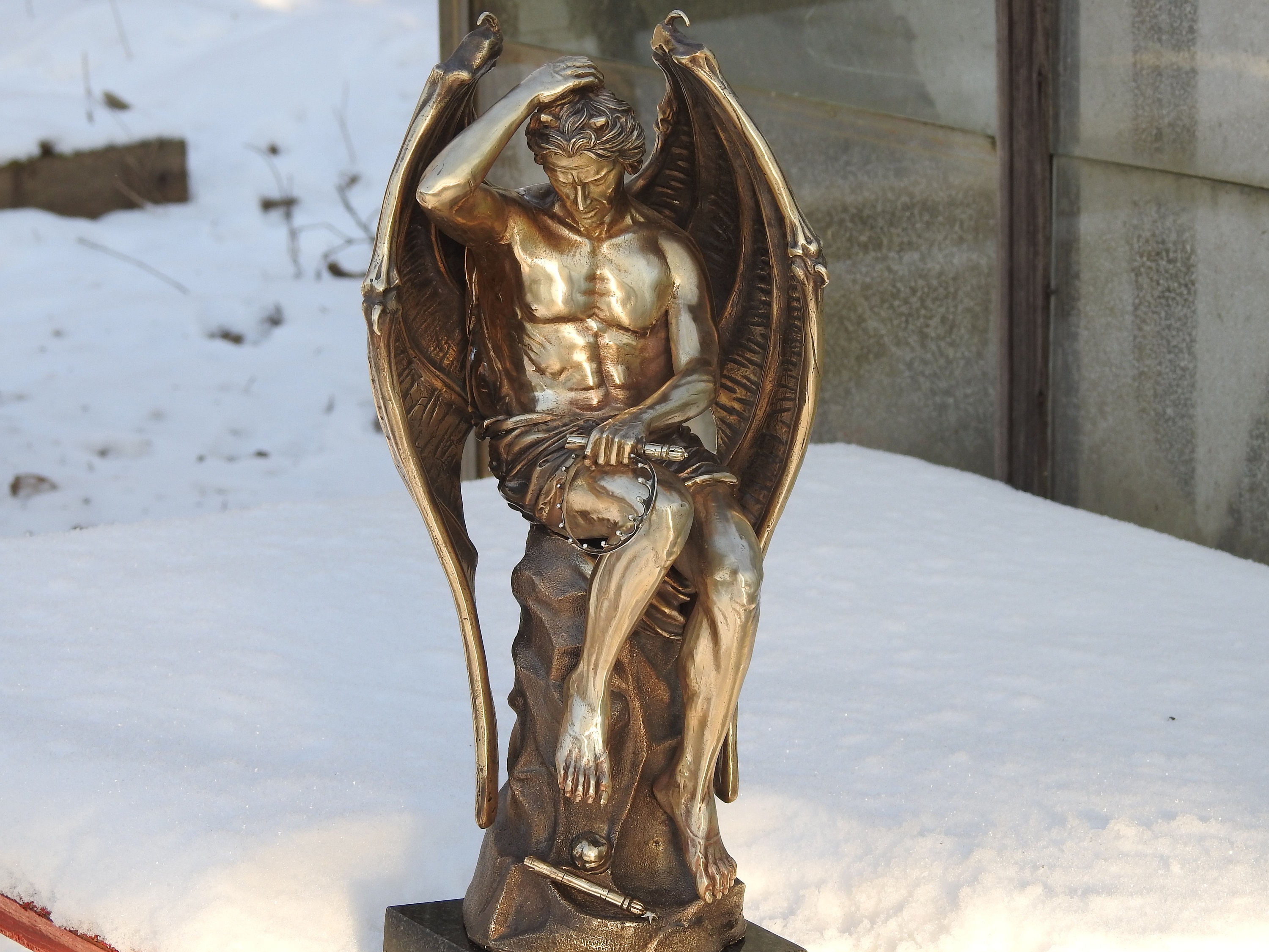 Sculpture of Lucifer in bronze by Guillaume Geefs. Version of Etsy