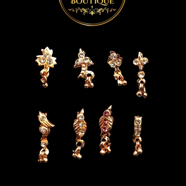 Gold Dangly Nose Ring Etsy