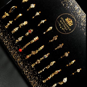 30 Piece Gold Nose Ring Set