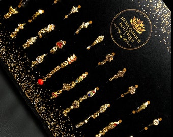 30 Piece Gold Nose Ring Set