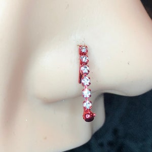 Diamond Drop Dangle Nose Ring