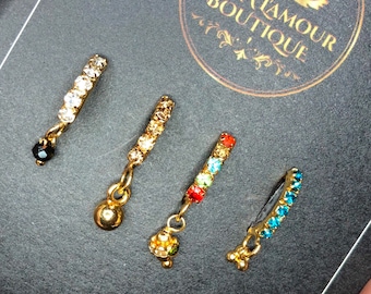 4 Piece Dangle Nose Rings Set