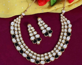 Black Kundan Necklace Set