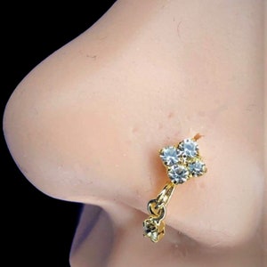 5 Diamond Dangle Nose Ring