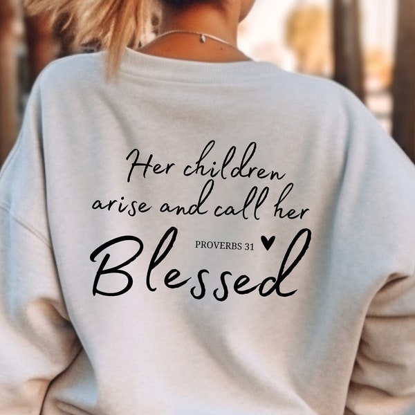 Blessed Mom SVG Mom Png Proverbs 31 Christian Svg Religious Svg Blessed Mom Cut Files