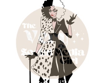 Cruella De Vil Emma Stone SVG digitale download, Cruella 2021, Cruella SVG cricut, Cruella poster, Cruella sticker, Cruella de vil shirt