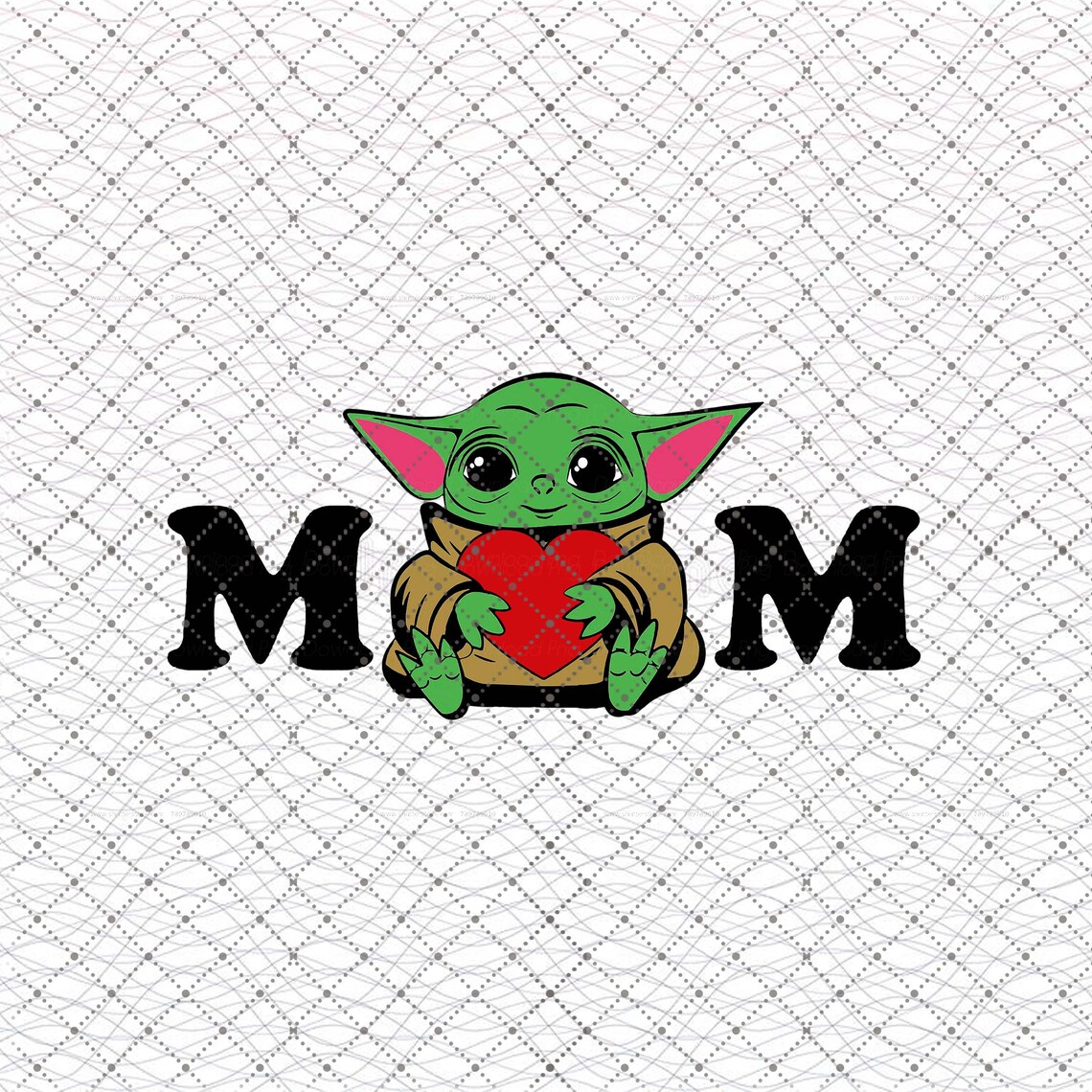 Love Mom Baby Yoda SVG Baby Yoda Mother's day Star Wars Etsy