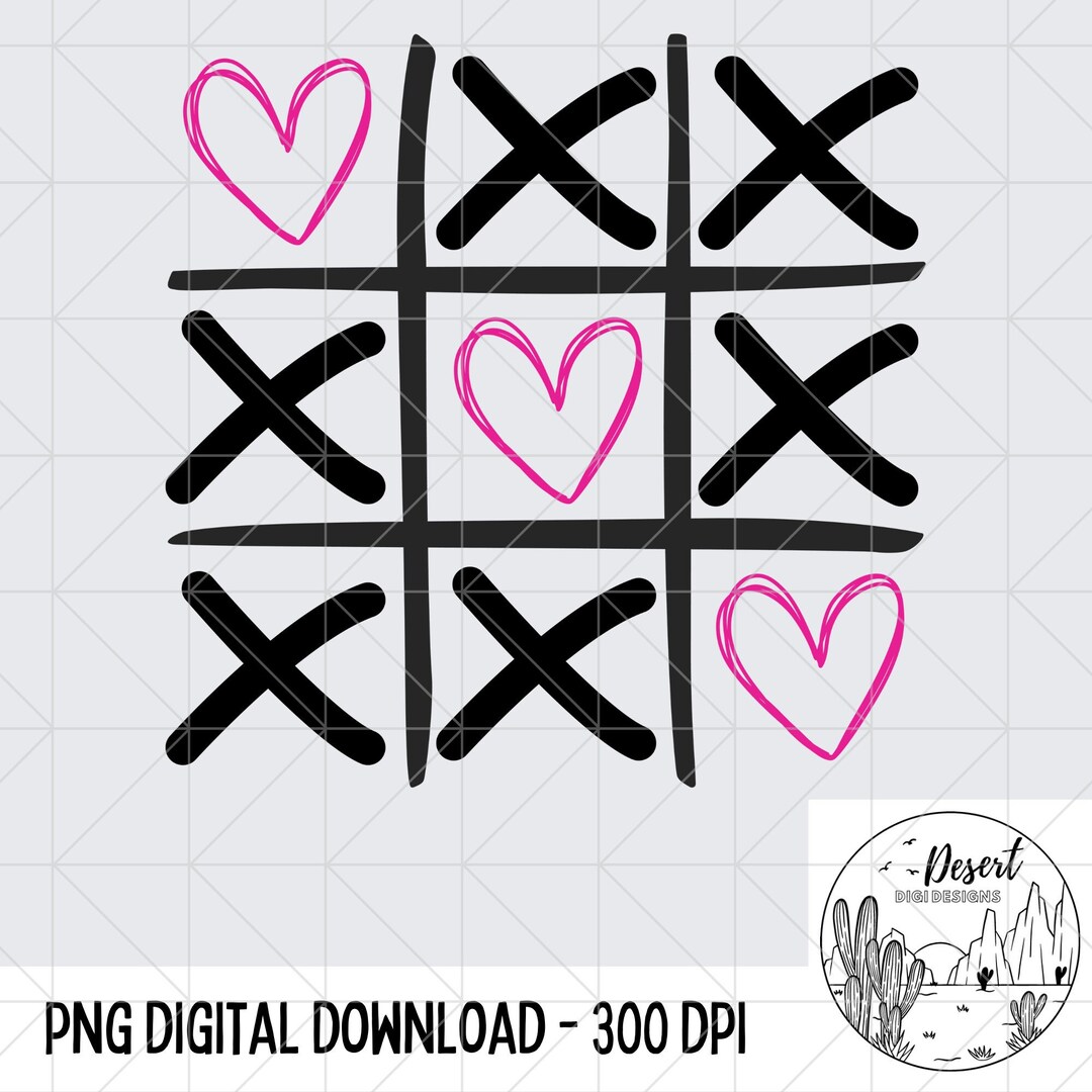 Tic Tac Toe PNG - Valentine's Day PNG - Tic Tac Toe Sketch Design PNG ...