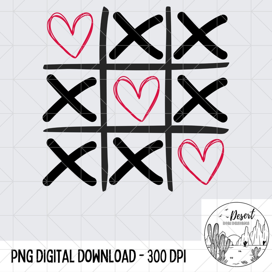 Tic Tac Toe PNG - Valentine's Day PNG - Tic Tac Toe Sketch Design PNG ...