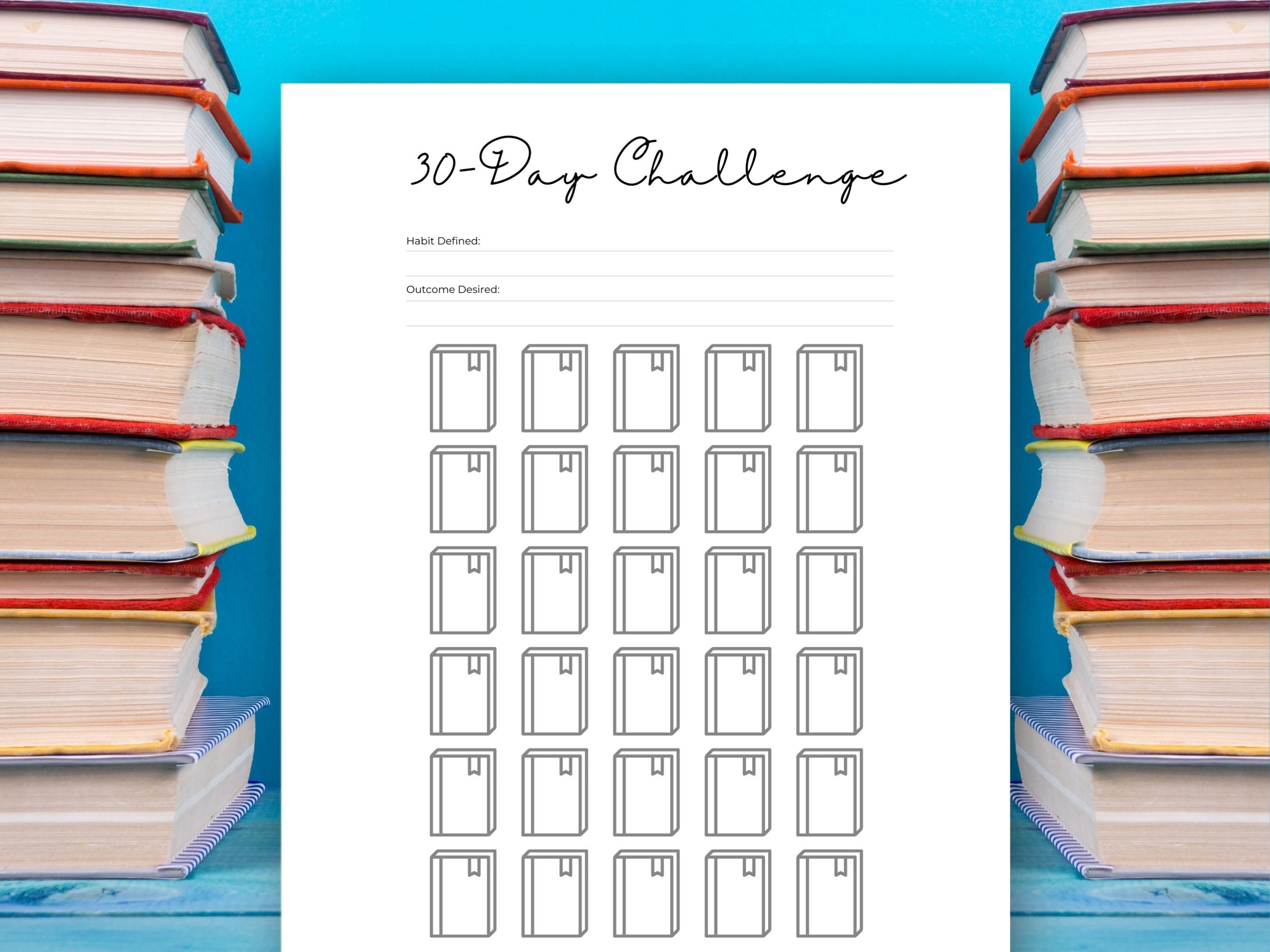 30 Day Challenge Printable | Habit Tracker | PDF Download - Etsy