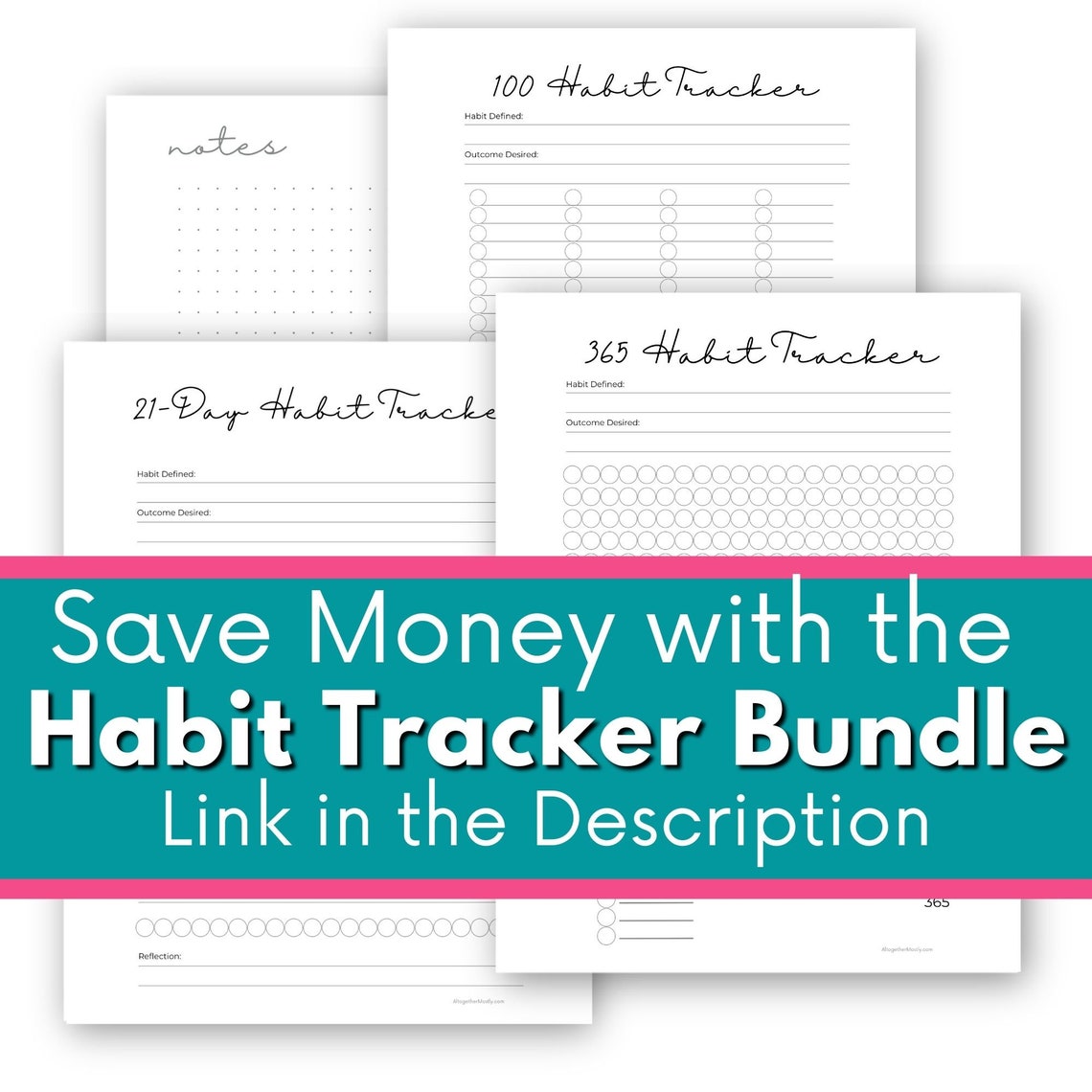 30 Day Habit Tracker Printable Planner Page - PDF Download Letter 8 ...