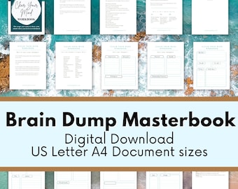 Brain Dump Workbook: Thought Organizer, Self-Care Journal (PDF Download)