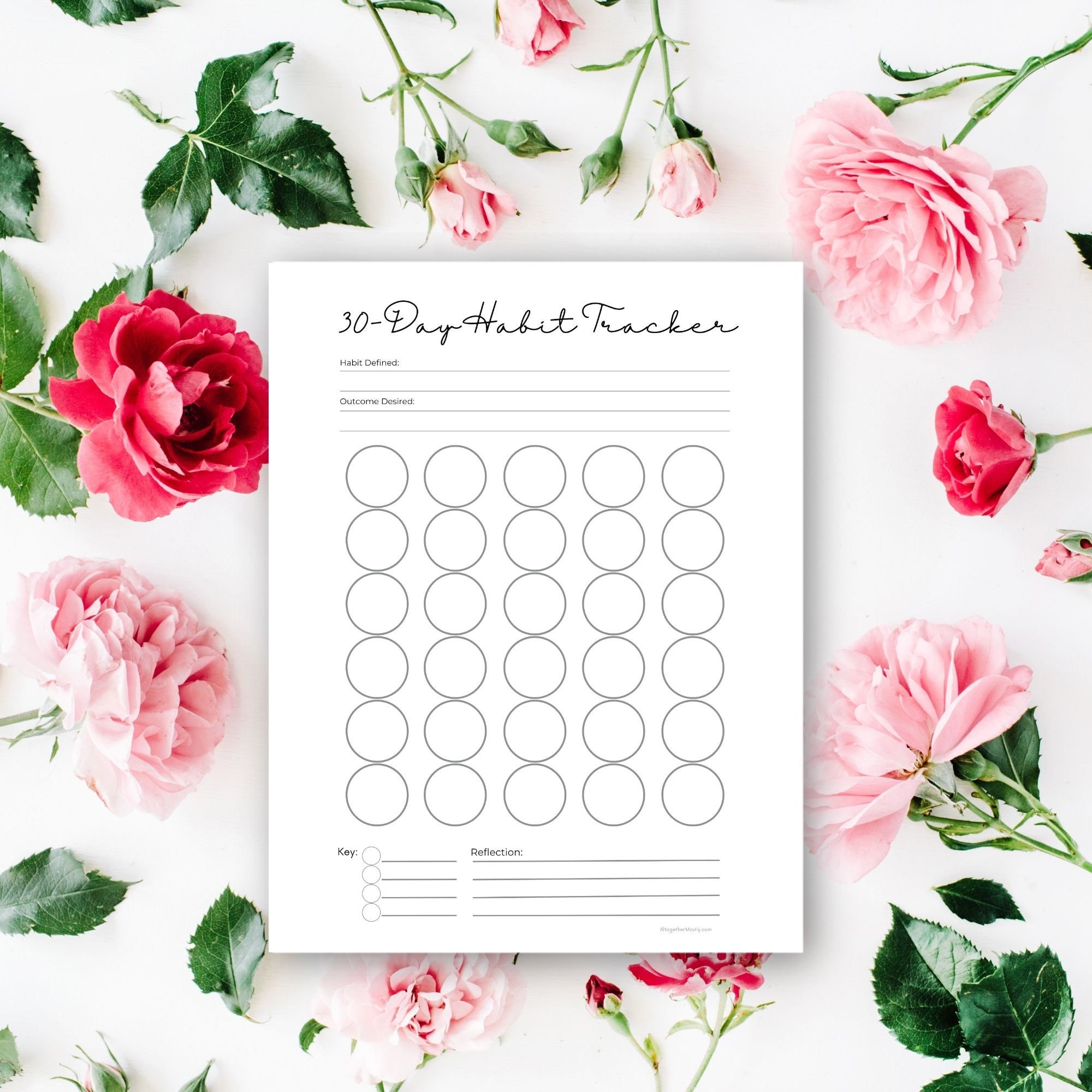 30 Day Habit Tracker Printable Planner Page - PDF Download Letter 8 ...