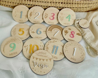 Cumplemes Qukimax®, placas de madera, personalizado con el nombre