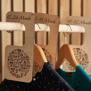 Custom Baby Wood Closet Dividers, Nursery Closet Dividers, Unique Baby Shower Gift, Closet Organizer, Baby Wardrobe Dividers