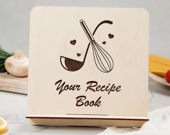 Küche Rezeptbuchständer, Individueller Kochbuchständer, Rezeptbuchhalter, Tabletständer mit Gravur, Ipad Ständer, Muttertagsgeschenk, Kochbuchständer