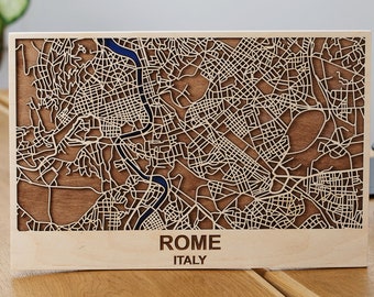 Wall City Map, Epoxy laser gesneden stad wereldkaart, Romantisch cadeau, Houten Stadskaart, Valentijnsdag cadeau, Travel Lover Gift, 1st Anniversary gift