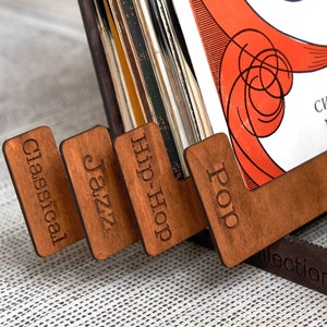 Music Genre dividers, Vinyl record divider, Vinyl organization, Genre Dividers for Vinyl Records, LP Record separators, Album dividers