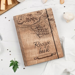 Heirloom Kochbuch /Benutzerdefiniertes Rezeptbuch aus Holz /Familienerbstück /Geschenk für Mama /Personalisiertes Kochrezeptbuch /Leeres Rezeptbuch /Jubiläumsgeschenk