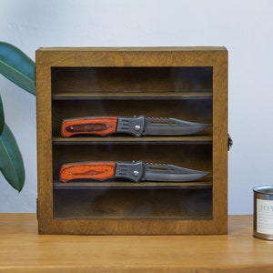 Estante de exhibición de cuchillos de madera, Estante de almacenamiento de cuchillos, Organizador de cuchillos, Estuche de exhibición de cuchillos, Estuche de exhibición de navajas de bolsillo, Estante porta cuchillos