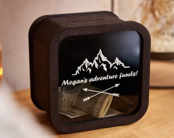 Custom wood money box, Wooden power bank Wood coin bank, Custom kids piggy bank, Money bank box, Personalized piggy bank, Unique piggy bank