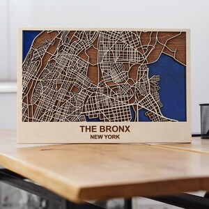 Die Bronx Vintage Stadt karte, Bronx Karte, New York Karte Kunst, Bronx Stadt Karte Poster, Vintage Geschenk Karte, Epoxy Dekor