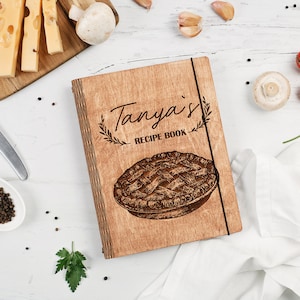 Regalo personalizzato, libro di ricette, libro di cucina personalizzato, quaderno di legno, regalo per la fidanzata, regalo per la mamma, regalo per la figlia, raccoglitore di ricette