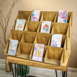 Suporte para cartões comemorativos, prateleira de suporte de exposição, suporte para cartões postais, suporte de exposição de varejo, exposição de mercado, exposição de impressão de arte, exposição de adesivos