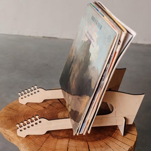 Vinylplatenhouder, vinylopslag op tafel, houten standaard voor lp, displaystandaard voor vinylplaten, lp-opslag voor vinylplaten, albumopslag